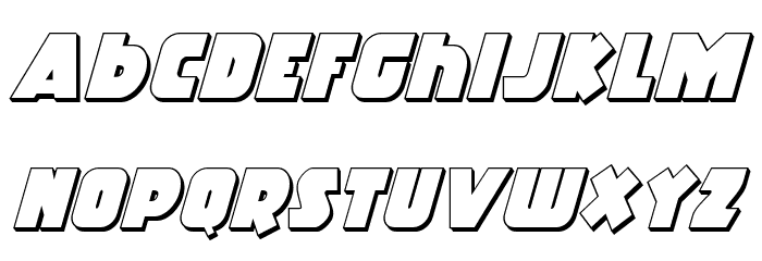 Racket Squad 3D Italic Font LOWERCASE