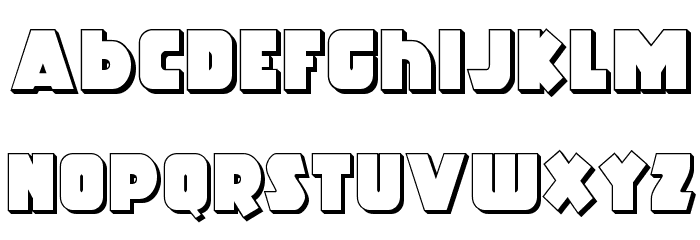 Racket Squad 3D Font LOWERCASE
