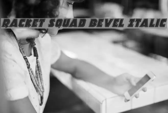 Racket Squad Bevel Italic Font examples