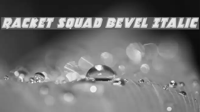 Racket Squad Bevel Italic Font examples
