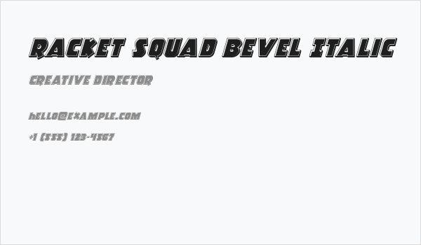 Racket Squad Bevel Italic Business Card