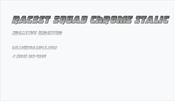 Racket Squad Chrome Italic Business Card