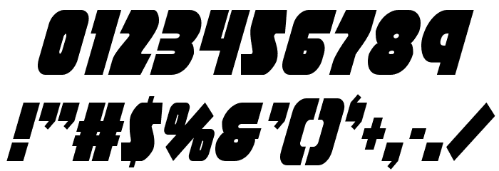 Racket Squad Condensed Italic Font OTHER CHARS