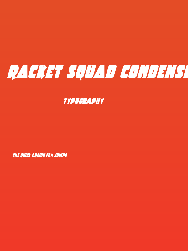 Racket Squad Condensed Italic Poster
