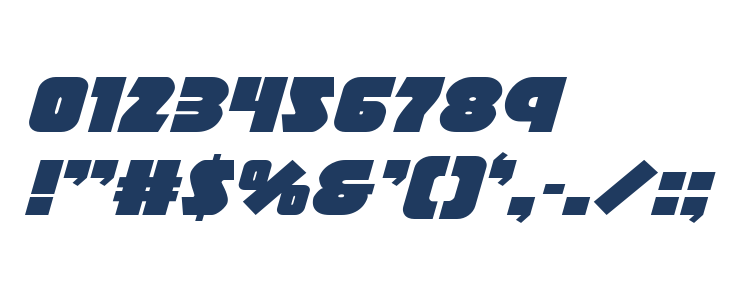 Racket Squad Expanded Italic Other Characters