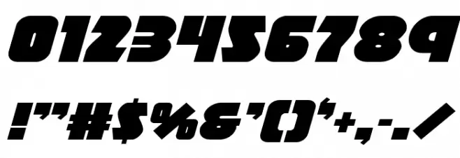 Racket Squad Expanded Italic Font OTHER CHARS