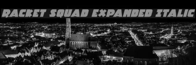 Racket Squad Expanded Italic Font examples