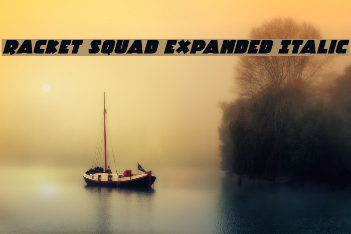 Racket Squad Expanded Italic Example 3