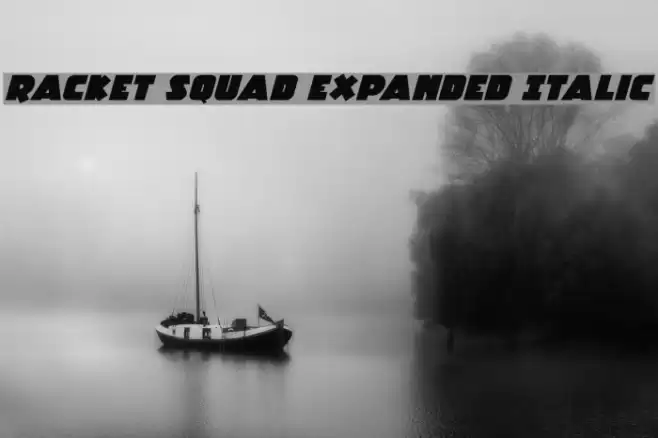 Racket Squad Expanded Italic Font examples