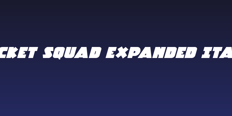 Racket Squad Expanded Italic Social Header