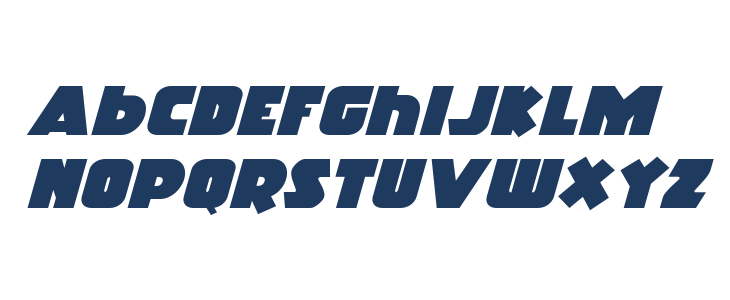 Racket Squad Expanded Italic Lowercase