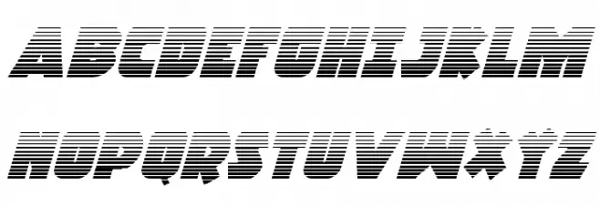 Racket Squad Gradient Italic Font Litere mari