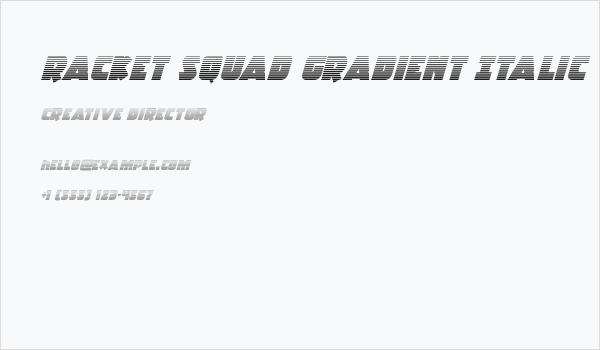 Racket Squad Gradient Italic Business Card