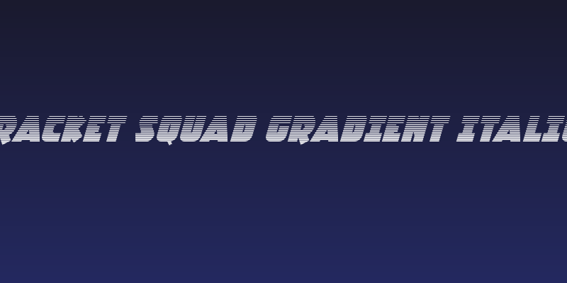Racket Squad Gradient Italic Social Header