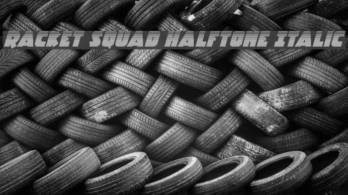 Racket Squad Halftone Italic Font examples