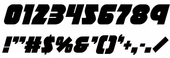 Racket Squad Italic Font OTHER CHARS