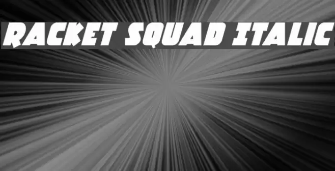 Racket Squad Italic Font examples