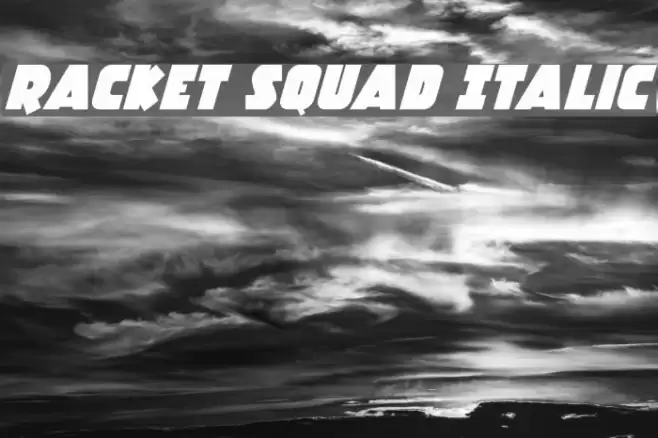 Racket Squad Italic Font examples