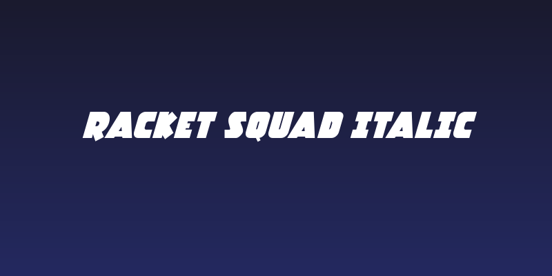 Racket Squad Italic Social Header