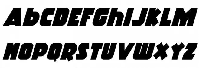 Racket Squad Italic 字体 小写