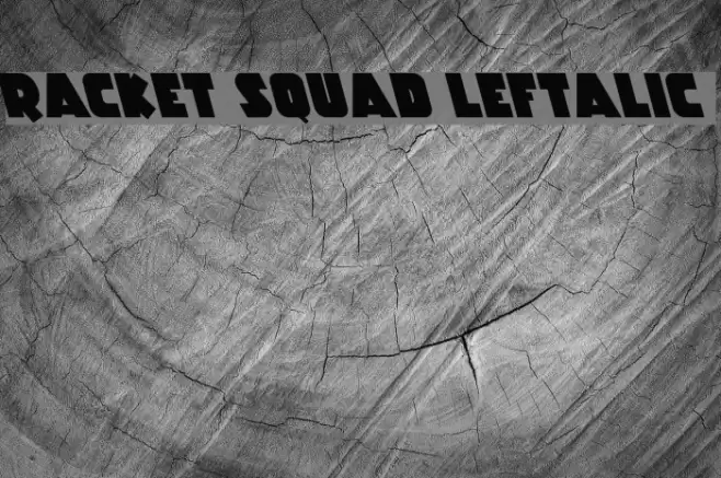 Racket Squad Leftalic Font examples