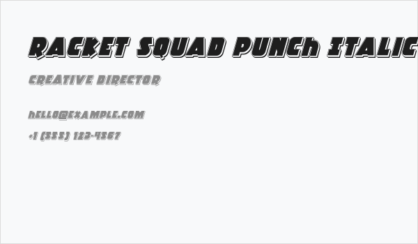 Racket Squad Punch Italic Business Card