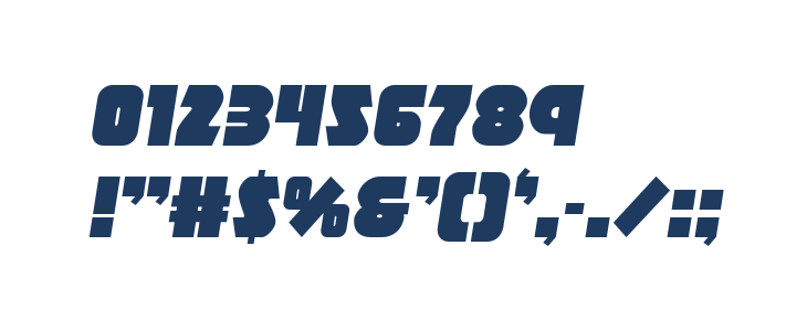 Racket Squad Semi-Italic Other Characters