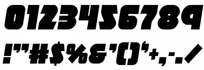 Racket Squad Semi-Italic Font OTHER CHARS