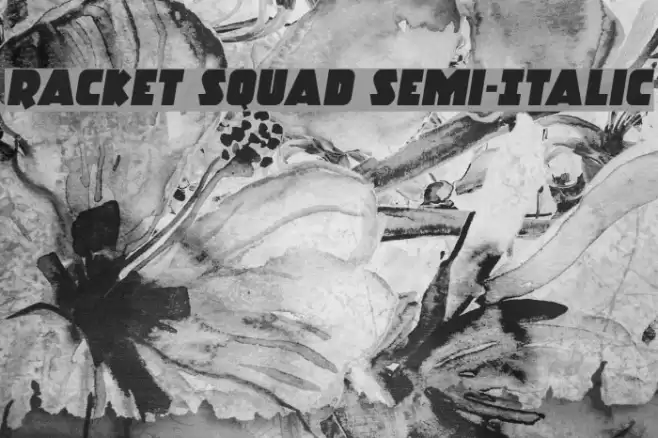 Racket Squad Semi-Italic Font examples