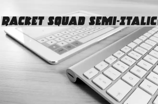Racket Squad Semi-Italic Font examples
