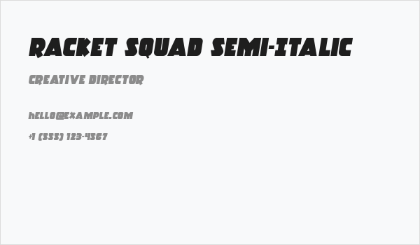 Racket Squad Semi-Italic Business Card
