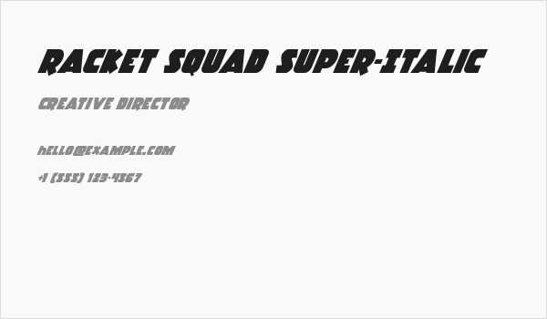 Racket Squad Super-Italic Business Card