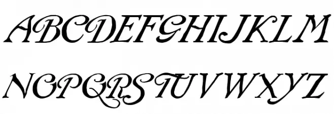 Rackham Italic फ़ॉन्ट अपरकेस