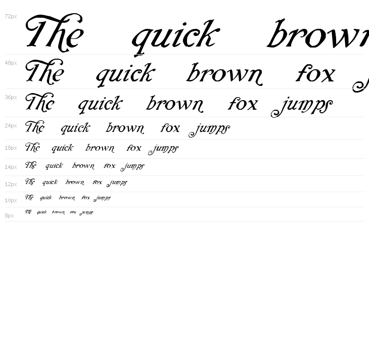 Rackham Italic Waterfall