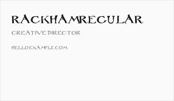 Rackham Regular Business Card