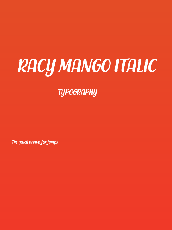 Racy Mango Italic Poster