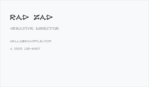 Rad Zad Business Card