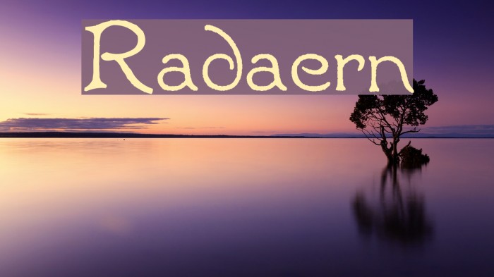 Radaern Font examples