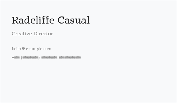 Radcliffe Casual Business Card