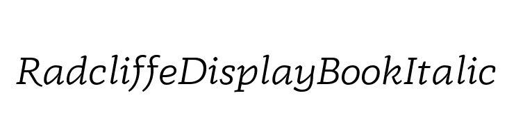 Radcliffe Display Book Italic  les polices de caractères gratuit tlcharger