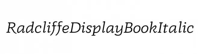 Radcliffe Display Book Italic  Frei Schriftart Herunterladen