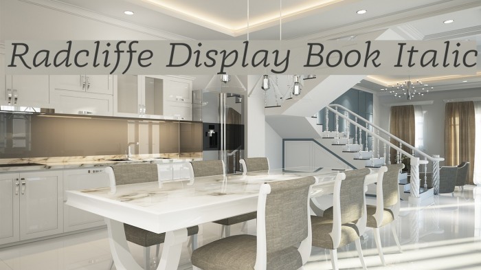 Radcliffe Display Book Italic Font examples