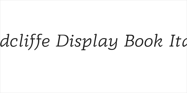 Radcliffe Display Book Italic Logo