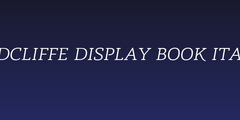 Radcliffe Display Book Italic Social Header