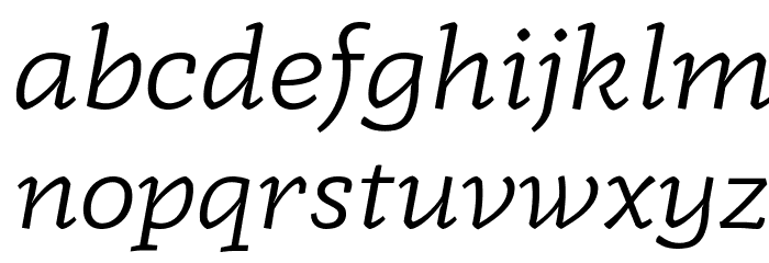 Radcliffe Display Book Italic Font LOWERCASE