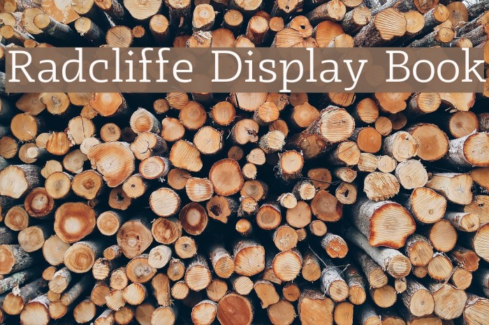 Radcliffe Display Book Font examples