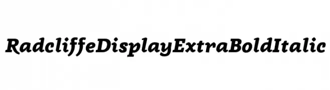 Radcliffe Display ExtraBold Italic  Frei Schriftart Herunterladen