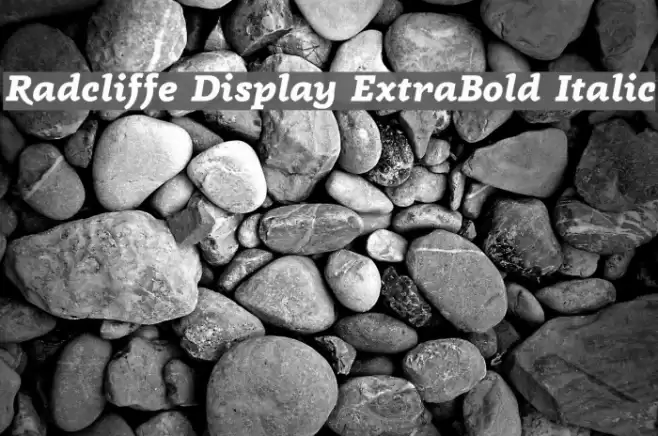 Radcliffe Display ExtraBold Italic Font examples