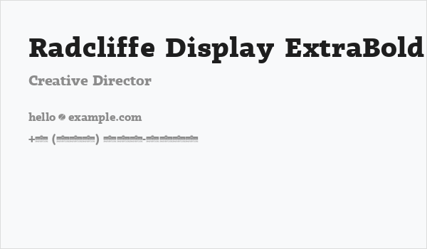 Radcliffe Display ExtraBold Business Card