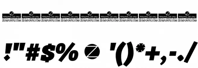 Radcliffe Display Heavy Italic Font OTHER CHARS